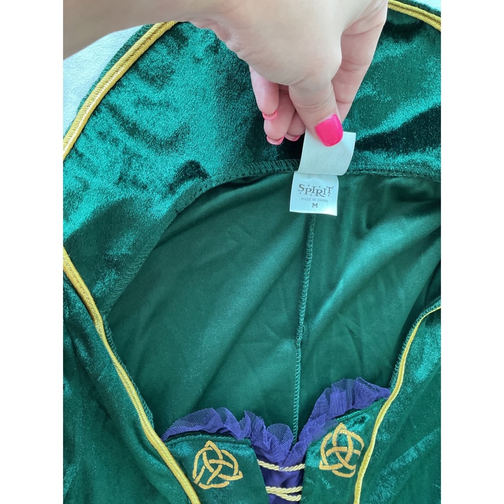 Spirit Halloween Disney Hocus Pocus Winifred Sanderson Costume Green Velvet M - Picture 4 of 6